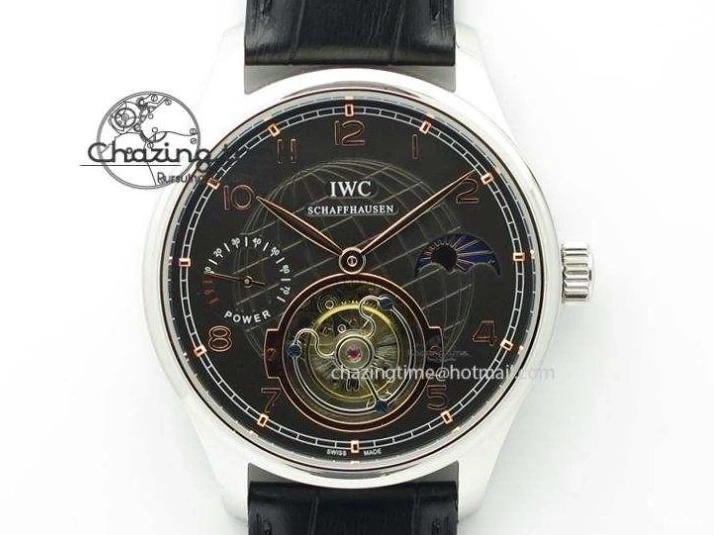 MIROTIME 0411 Packable Portuguese IW358304 ZF 1:1 Best Edition SS White Dial Blue Markers on Leather Strap A 7079